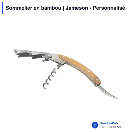 Sommelier en bambou personnalisable avec logo - Jameson - Image 3