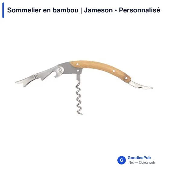 Sommelier en bambou personnalisable avec logo - Jameson - Image 4