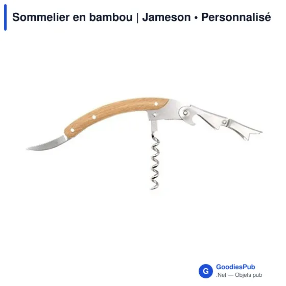 Sommelier en bambou personnalisable avec logo - Jameson - Image 5