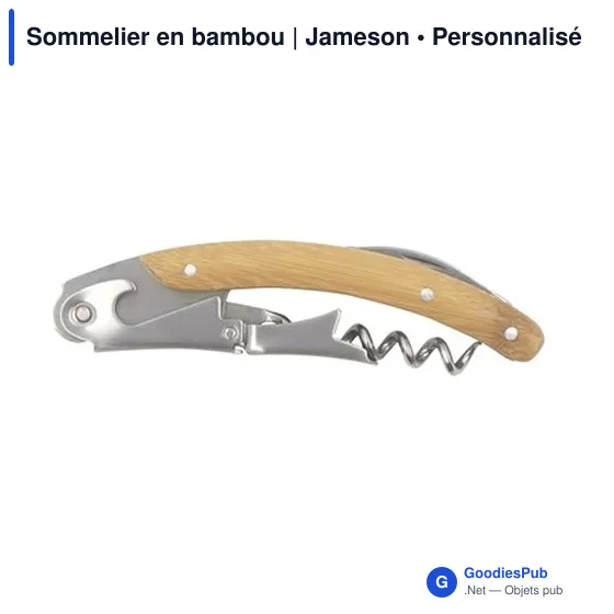 Sommelier en bambou personnalisable avec logo - Jameson - Image 6