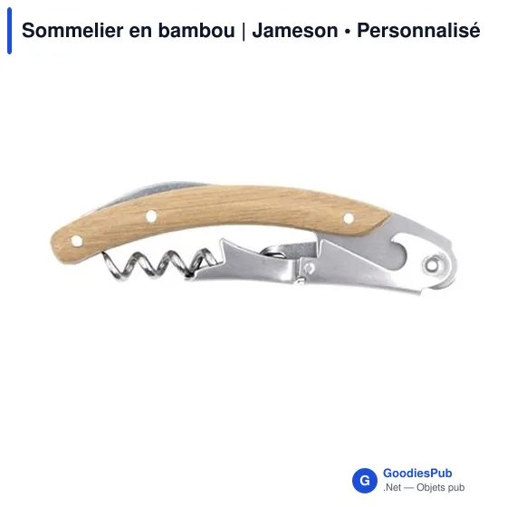 Sommelier en bambou personnalisable avec logo - Jameson - Image 7