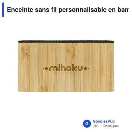 Enceinte sans fil personnalisable en bambou avec logo - Sonido 5W