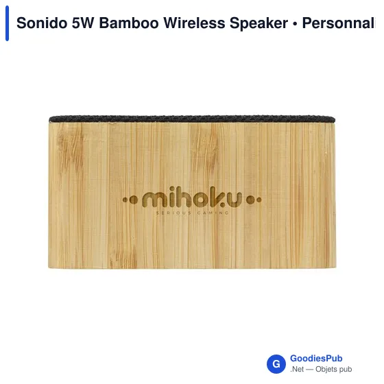 Enceinte sans fil personnalisable en bambou avec logo - Sonido 5W - Image 1