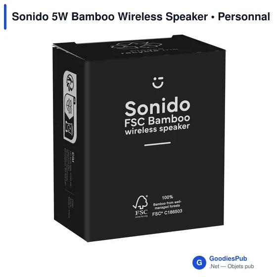 Enceinte sans fil personnalisable en bambou avec logo - Sonido 5W - Image 4