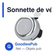 Sonnette de vélo personnalisable compacte en aluminium avec logo - Noir ou argent - Miniature 3