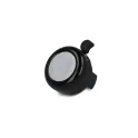 Variante Noir - Sonnette de vélo personnalisable compacte en aluminium avec logo - Noir ou argent