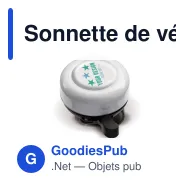 Sonnette de vélo personnalisable en aluminium blanc avec logo - Doming - Miniature 1