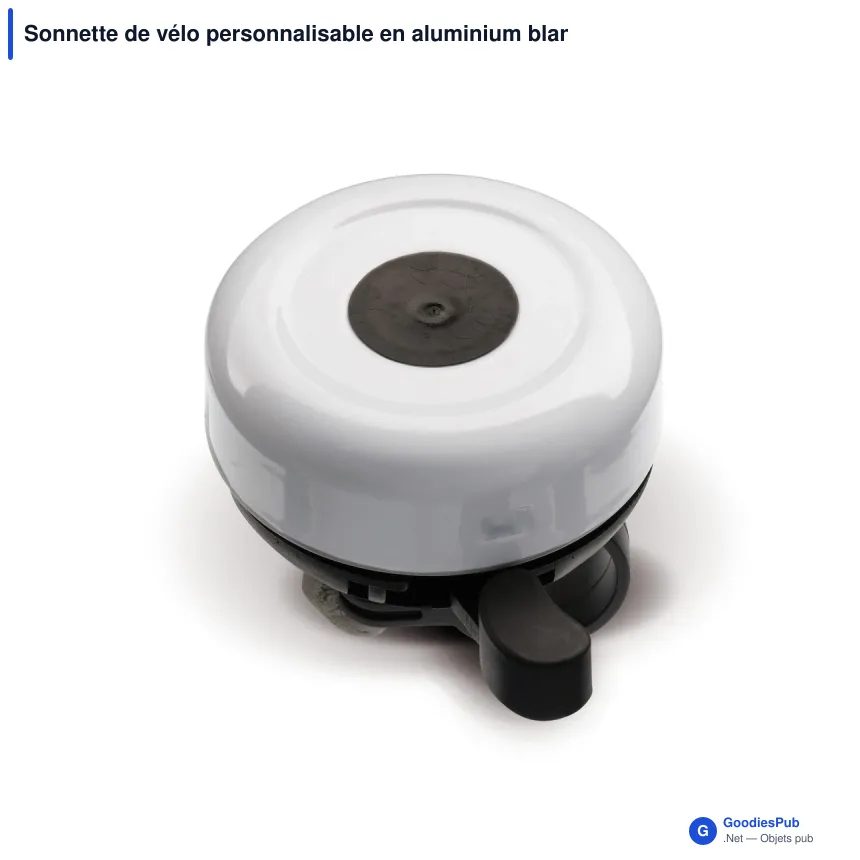 Sonnette de vélo personnalisable en aluminium blanc avec logo - Doming - Image 2