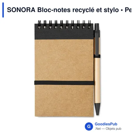 SONORA Bloc-notes recyclé et stylo