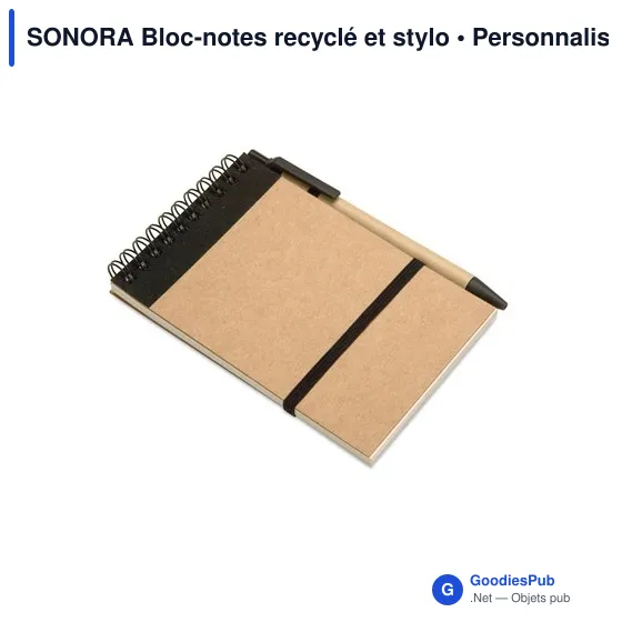 SONORA Bloc-notes recyclé et stylo - Image 2