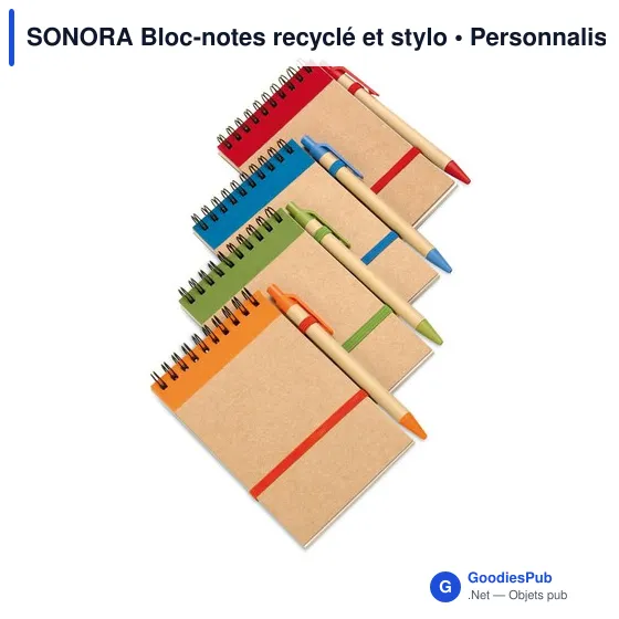 SONORA Bloc-notes recyclé et stylo - Image 11