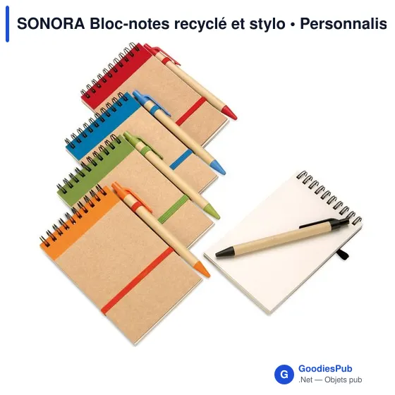 SONORA Bloc-notes recyclé et stylo - Image 12
