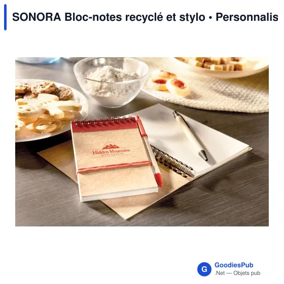 SONORA Bloc-notes recyclé et stylo - Image 6