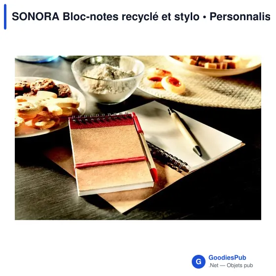 SONORA Bloc-notes recyclé et stylo - Image 7