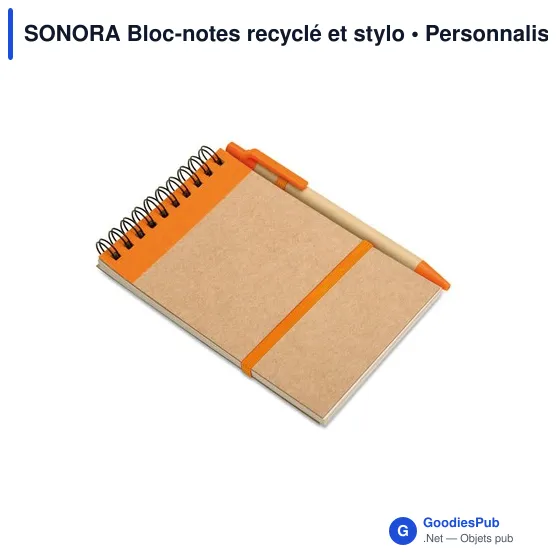 SONORA Bloc-notes recyclé et stylo - Image 8