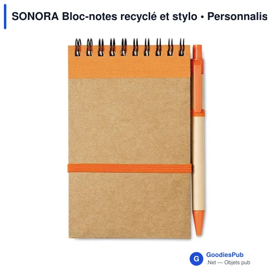 SONORA Bloc-notes recyclé et stylo - Image 9