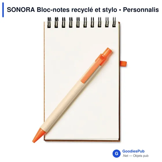 SONORA Bloc-notes recyclé et stylo - Image 10