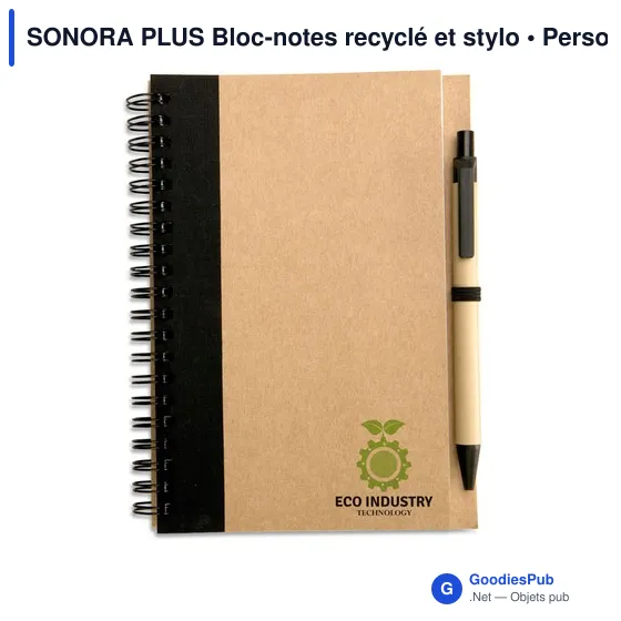 SONORA PLUS Bloc-notes recyclé et stylo - Image 2
