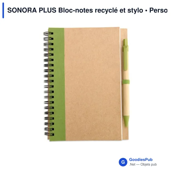 SONORA PLUS Bloc-notes recyclé et stylo - Image 11