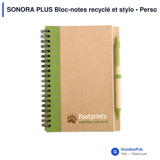 SONORA PLUS Bloc-notes recyclé et stylo - Image 12