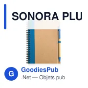 SONORA PLUS Bloc-notes recyclé et stylo - Miniature 3