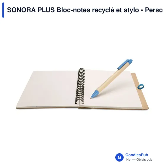 SONORA PLUS Bloc-notes recyclé et stylo - Image 4