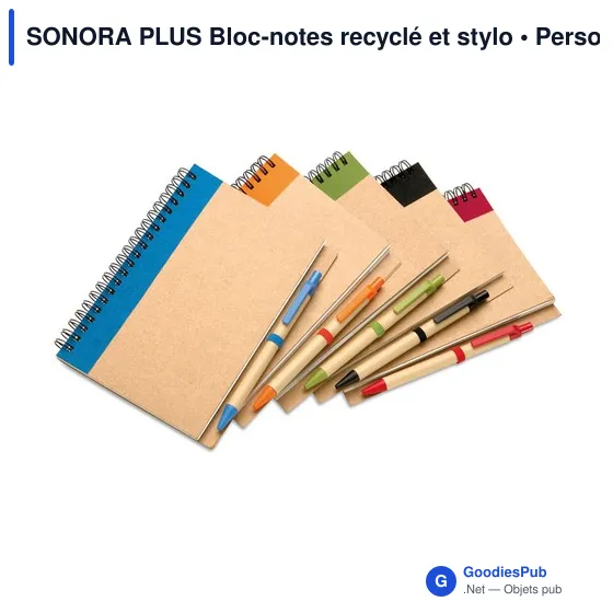 SONORA PLUS Bloc-notes recyclé et stylo - Image 5