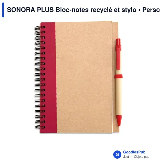 SONORA PLUS Bloc-notes recyclé et stylo - Image 7