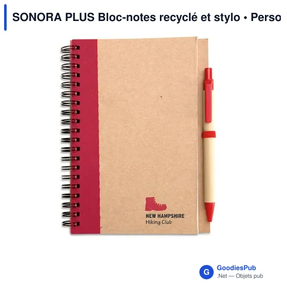 SONORA PLUS Bloc-notes recyclé et stylo - Image 8