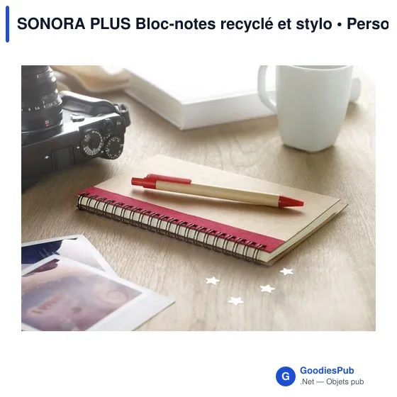 SONORA PLUS Bloc-notes recyclé et stylo - Image 9