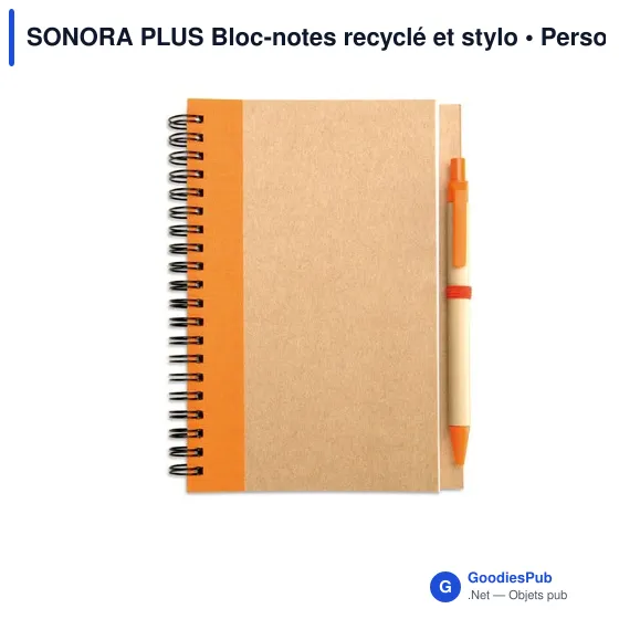 SONORA PLUS Bloc-notes recyclé et stylo - Image 10