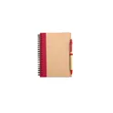 Variante rouge - SONORA PLUS Bloc-notes recyclé et stylo