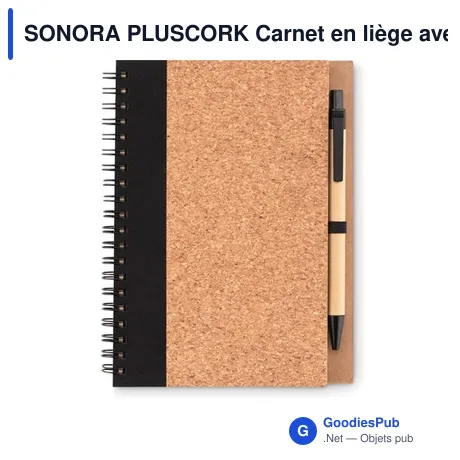 SONORA PLUSCORK Carnet en liège avec stylo