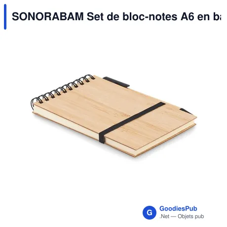SONORABAM Set de bloc-notes A6 en bambou