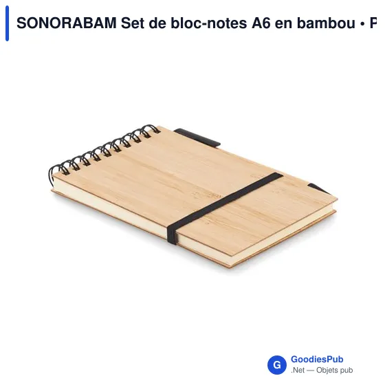 SONORABAM Set de bloc-notes A6 en bambou - Image 1