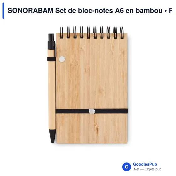 SONORABAM Set de bloc-notes A6 en bambou - Image 2
