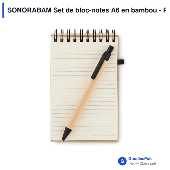 SONORABAM Set de bloc-notes A6 en bambou - Image 4