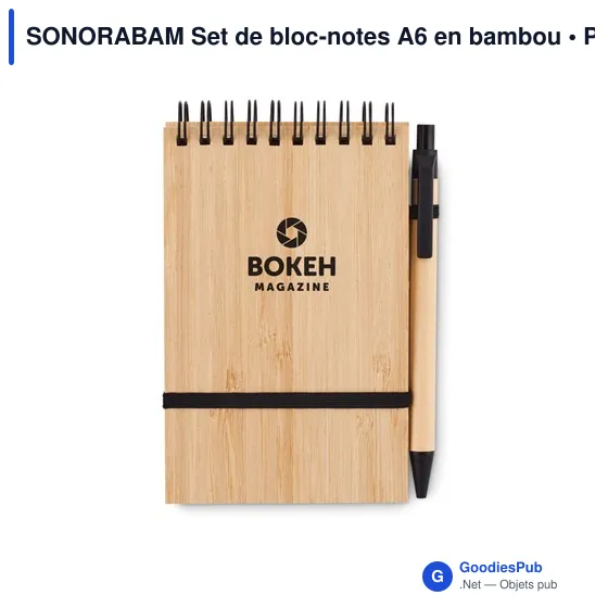 SONORABAM Set de bloc-notes A6 en bambou - Image 5
