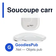 Soucoupe carrée personnalisable en porcelaine avec logo - Satellite - Miniature 1