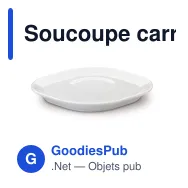 Soucoupe carrée personnalisable en porcelaine avec logo - Satellite - Miniature 2