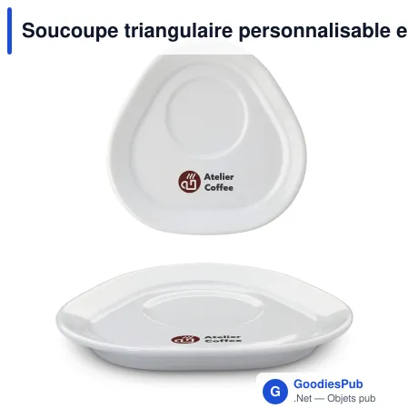Soucoupe triangulaire personnalisable en porcelaine avec logo - Satellite