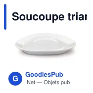 Soucoupe triangulaire personnalisable en porcelaine avec logo - Satellite - Miniature 2