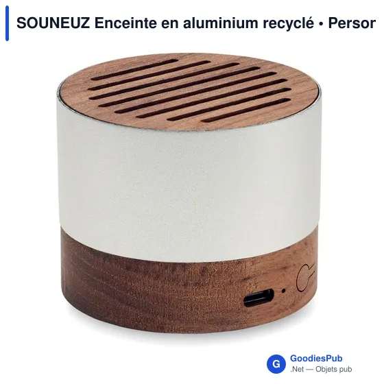 Enceinte sans fil personnalisable en aluminium recyclé avec logo - Image 2