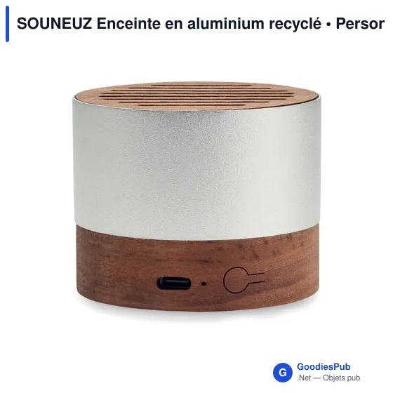 Enceinte sans fil personnalisable en aluminium recyclé avec logo - Image 3