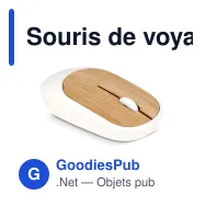 Souris de voyage personnalisable en R-ABS et bambou avec logo - Travel - Miniature 2
