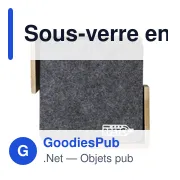 Sous-verre personnalisable en feutre rPET avec logo - Lawrence - Miniature 1