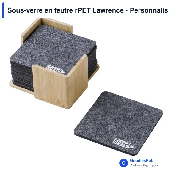 Sous-verre personnalisable en feutre rPET avec logo - Lawrence - Image 2