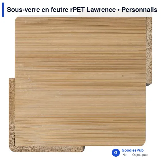 Sous-verre personnalisable en feutre rPET avec logo - Lawrence - Image 3