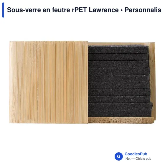 Sous-verre personnalisable en feutre rPET avec logo - Lawrence - Image 4