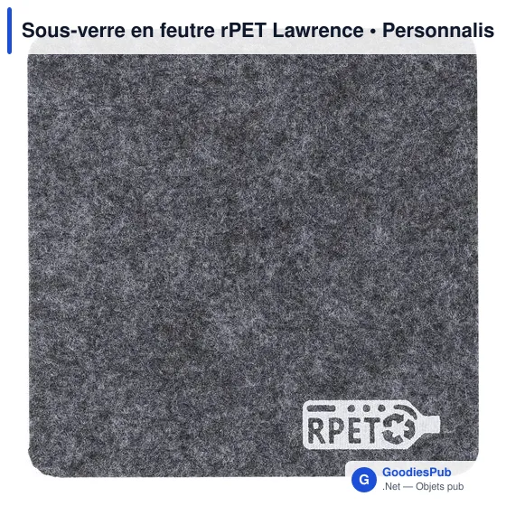 Sous-verre personnalisable en feutre rPET avec logo - Lawrence - Image 5